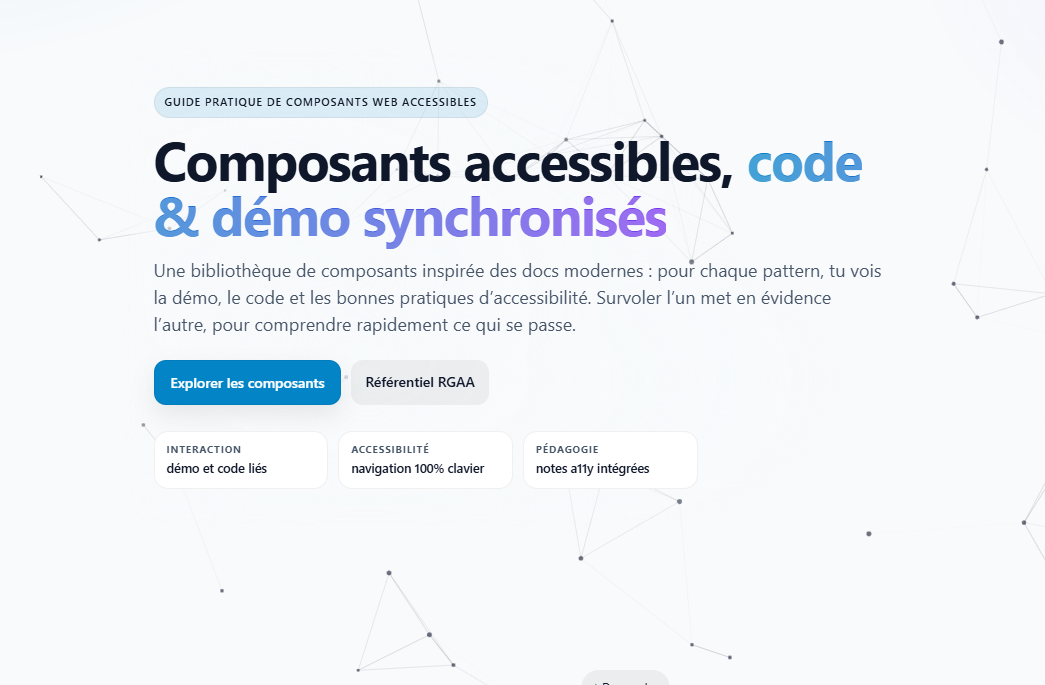 Documentation de composants accessibles (A11Y Cookbook)