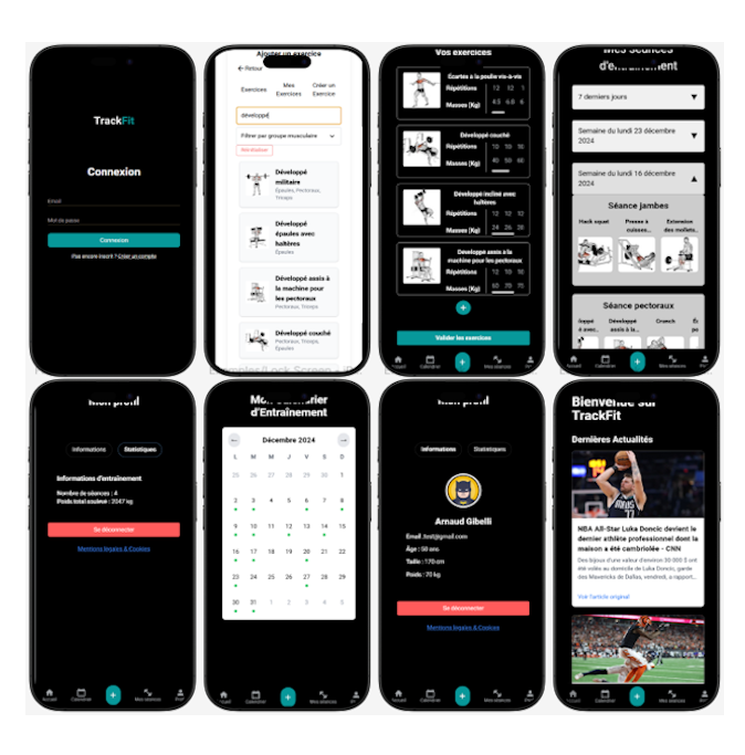 Application de sport Trackfit